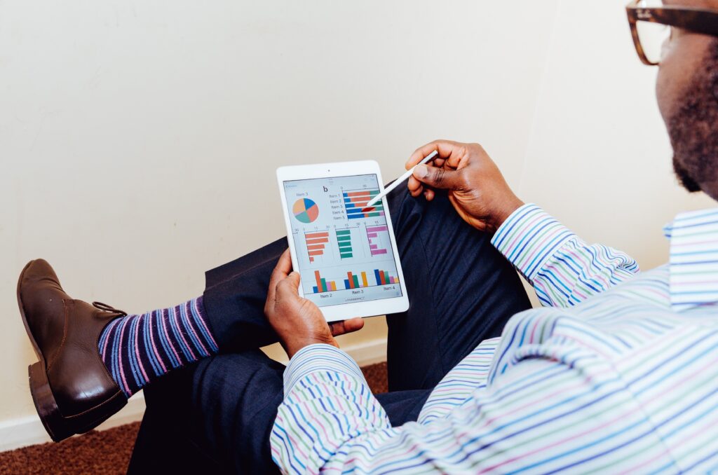 man working on software for saas company